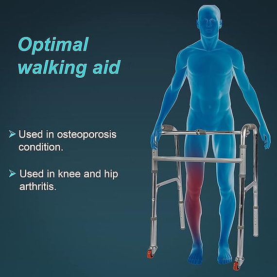Tynor Walker Invalid's Front Wheels | Lightweight, Portable Walker for Adult