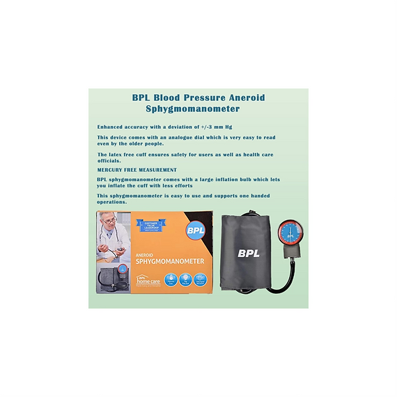 BPL Medical Technologies Aneroid Sphygmomanometer Blood Pressure Monitor (Gray)