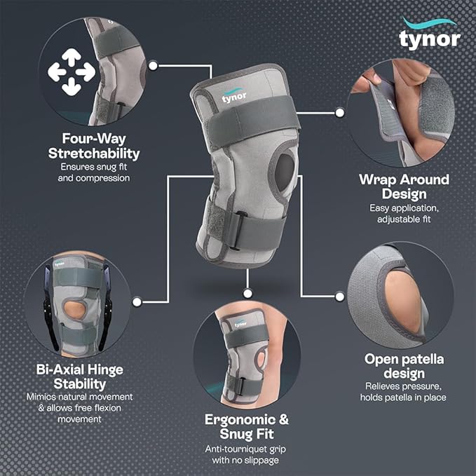 Tynor Functional Knee Support(Compression,Hinged,Strapping)