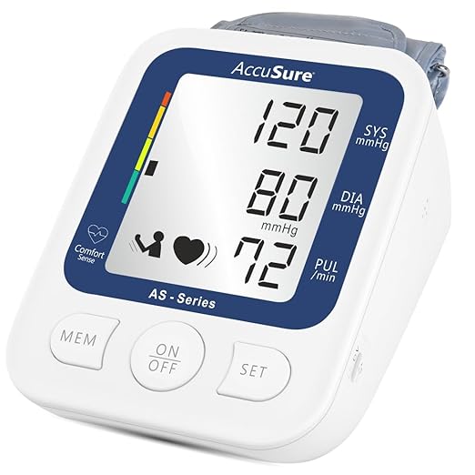 AccuSure AS Series Automatic and Advance Feature Arm Blood Pressure Monitoring System, White