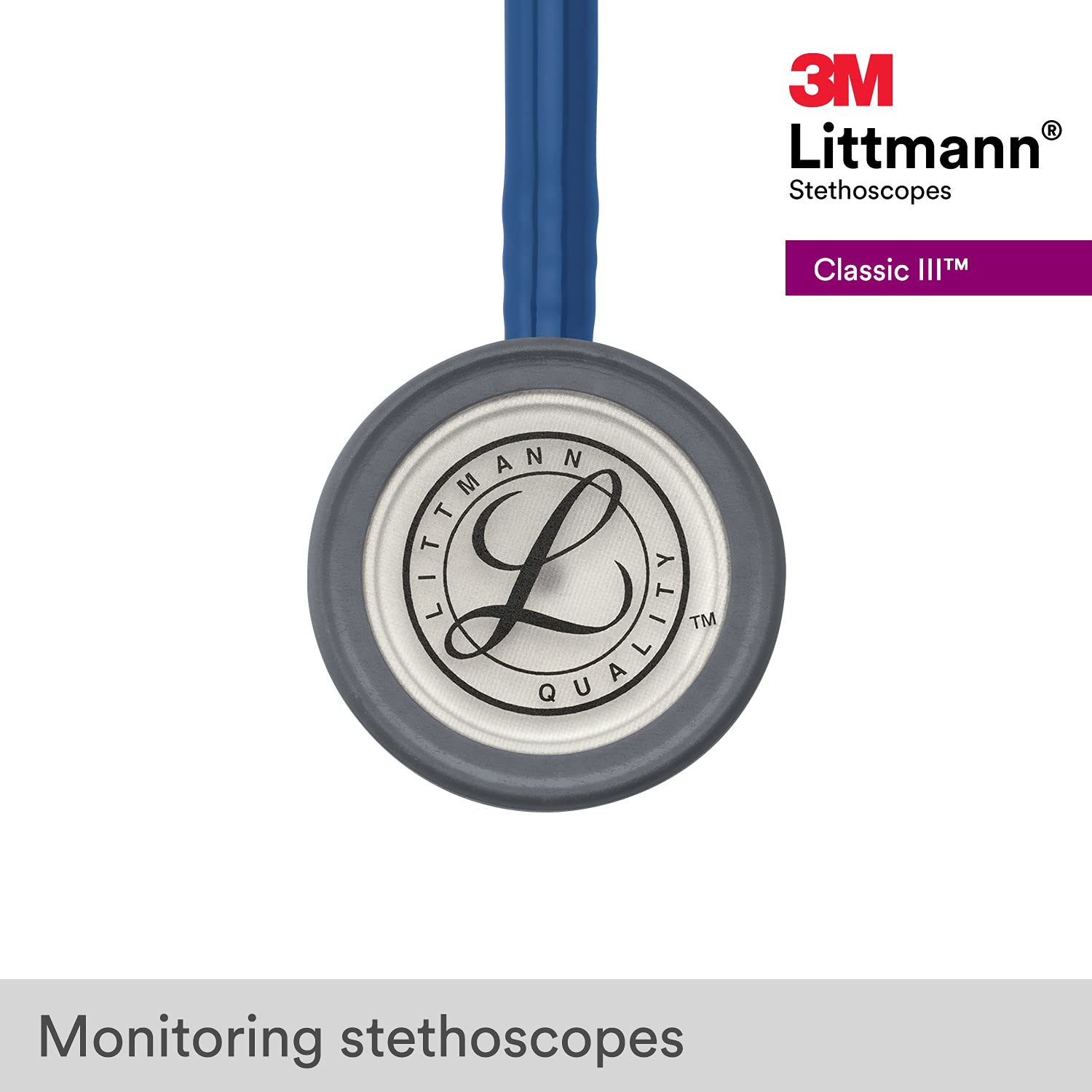 3M Littmann Classic III Stethoscope, Navy Blue Tube, 27 inch, 5622